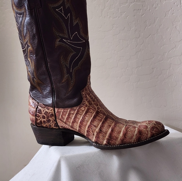 STETSON Handmade in Mexico Brown and Tan Western Cowboy Boots - Picture 7 of 11